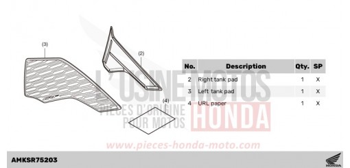 KIT,SIDE TANK PAD CRF1100D4R de 2024